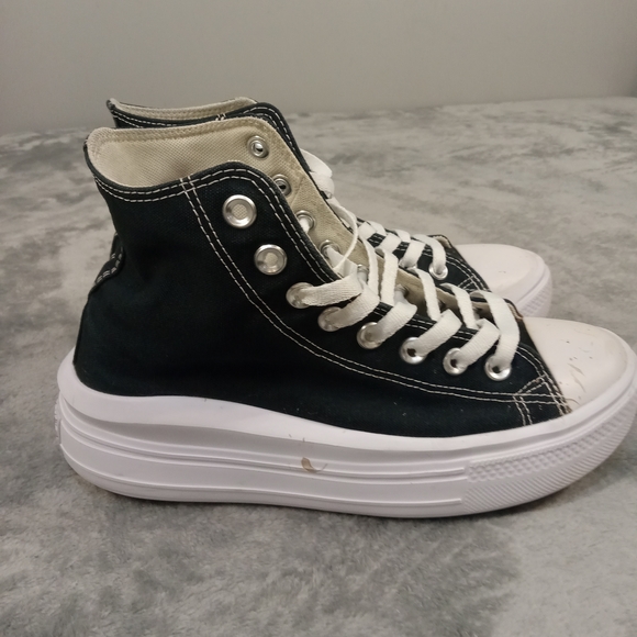 Converse Shoes - Converse Women's Black and White High-Top Sneakers Size 8.5